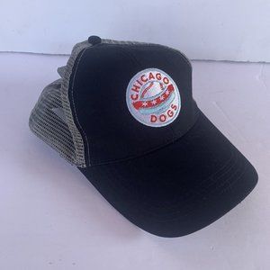 Fans First Chicago Dogs Black Mesh One Size Unisex Trucker Hat Strap Back
